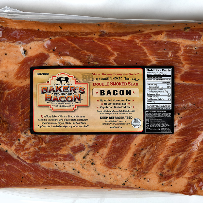 Close Up of Packages Slab Bacon