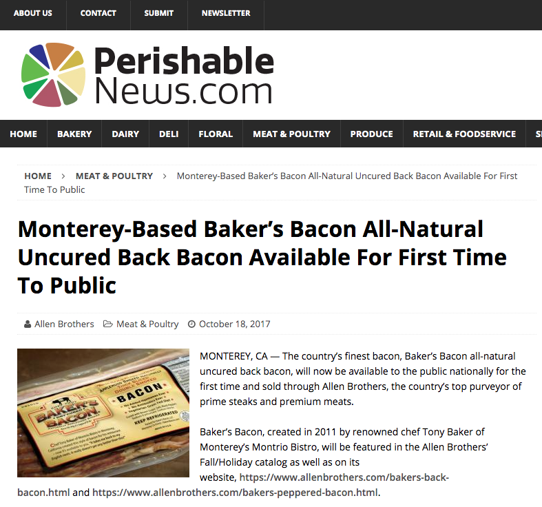 Screen shot of Perishable News dot com