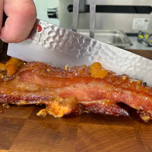 Image of Baker's Bacon being sliced